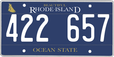 RI license plate 422657