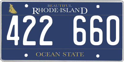 RI license plate 422660