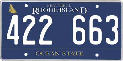 RI license plate 422663
