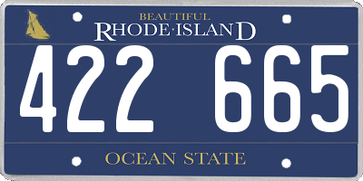 RI license plate 422665