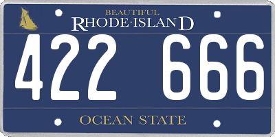 RI license plate 422666