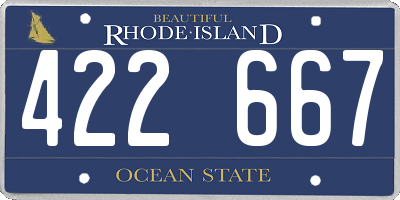 RI license plate 422667