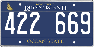 RI license plate 422669