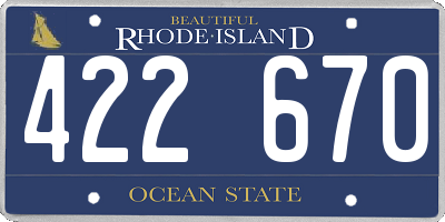 RI license plate 422670