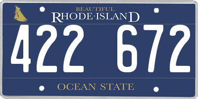 RI license plate 422672