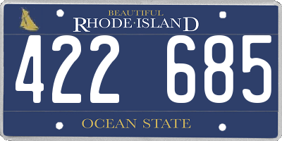 RI license plate 422685