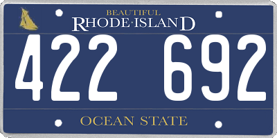RI license plate 422692