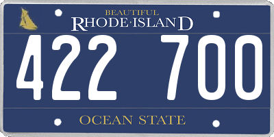 RI license plate 422700