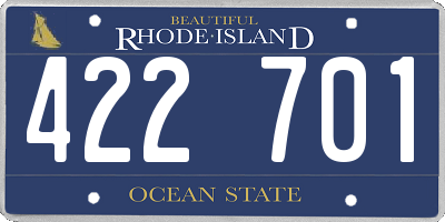 RI license plate 422701