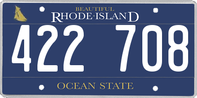 RI license plate 422708