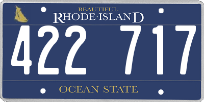 RI license plate 422717