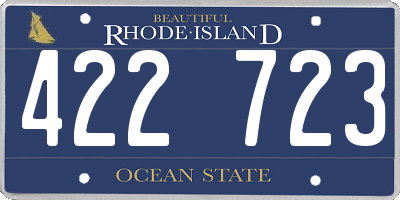 RI license plate 422723
