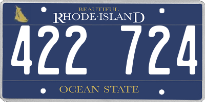 RI license plate 422724