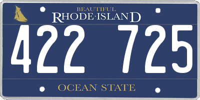 RI license plate 422725
