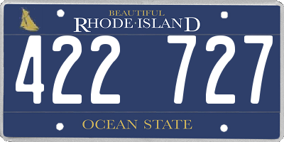 RI license plate 422727