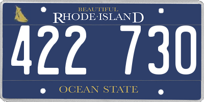 RI license plate 422730