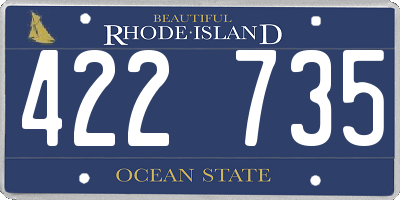 RI license plate 422735
