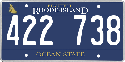 RI license plate 422738