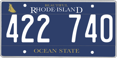RI license plate 422740