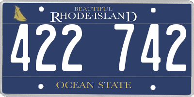 RI license plate 422742