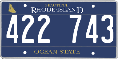 RI license plate 422743