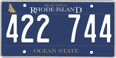 RI license plate 422744