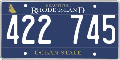 RI license plate 422745
