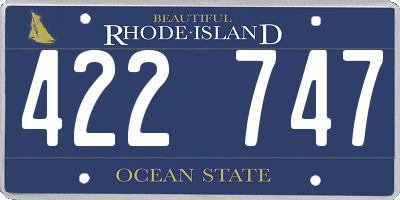 RI license plate 422747