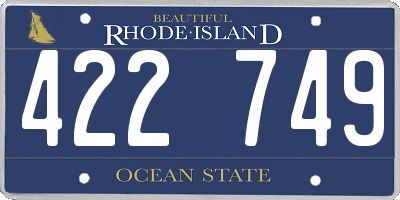 RI license plate 422749