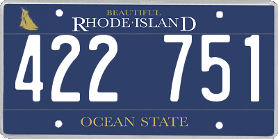 RI license plate 422751