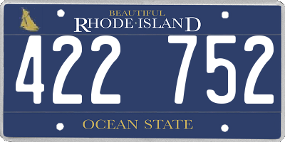 RI license plate 422752