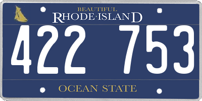 RI license plate 422753