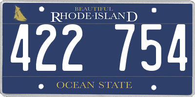 RI license plate 422754
