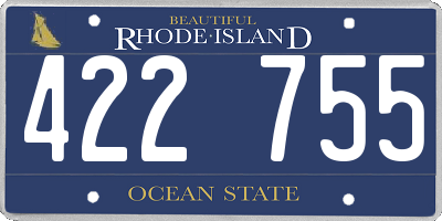 RI license plate 422755