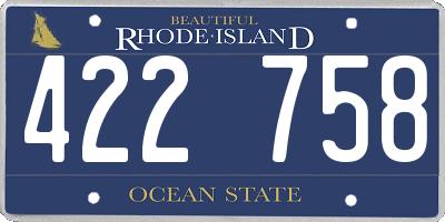 RI license plate 422758