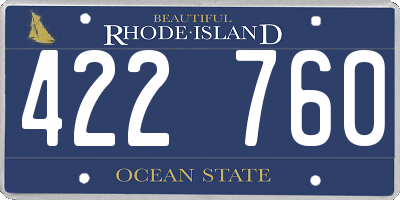 RI license plate 422760