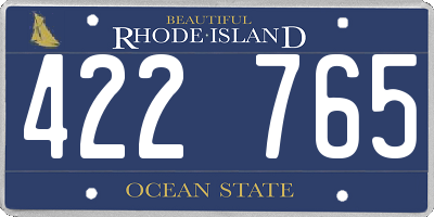 RI license plate 422765