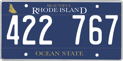 RI license plate 422767