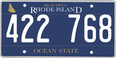 RI license plate 422768