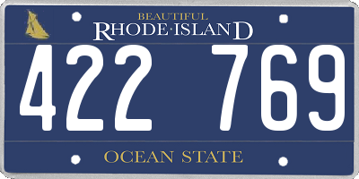 RI license plate 422769
