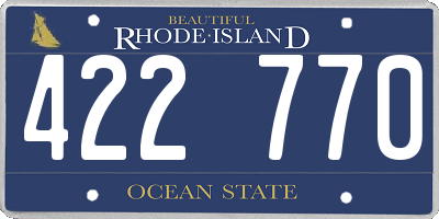 RI license plate 422770