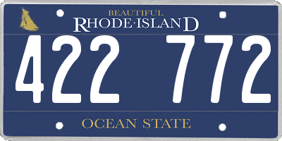 RI license plate 422772