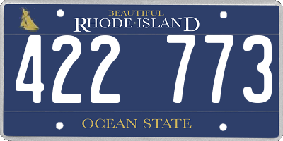 RI license plate 422773