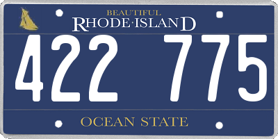 RI license plate 422775
