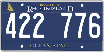 RI license plate 422776