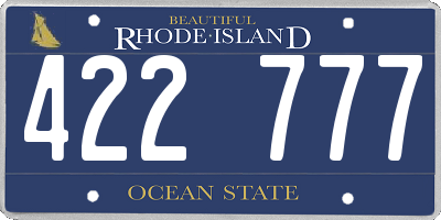 RI license plate 422777