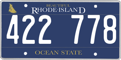 RI license plate 422778