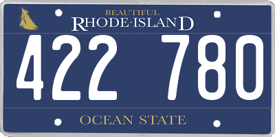 RI license plate 422780