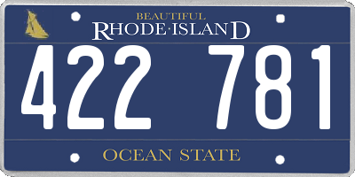 RI license plate 422781