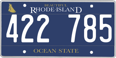 RI license plate 422785